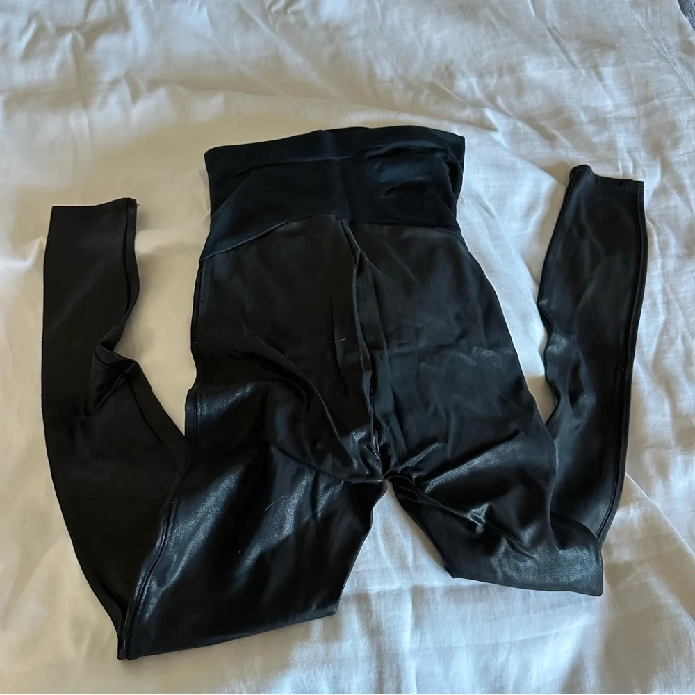 Spanx Faux Leather Maternity Leggings